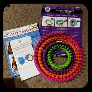 Loom Knitting Book and 4 circular looms